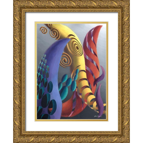 Zillusion I Gold Ornate Wood Framed Art Print with Double Matting by Wang, John Z.
