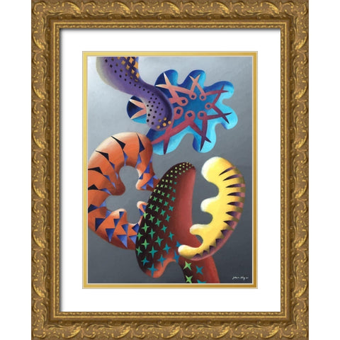 Zillusion II Gold Ornate Wood Framed Art Print with Double Matting by Wang, John Z.