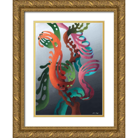 Zillusion IV Gold Ornate Wood Framed Art Print with Double Matting by Wang, John Z.