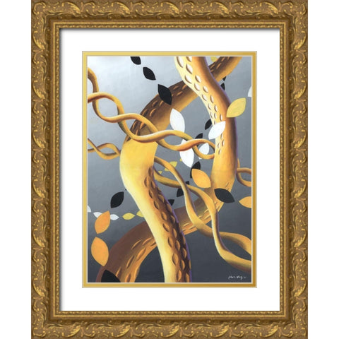 Zillusion VII Gold Ornate Wood Framed Art Print with Double Matting by Wang, John Z.
