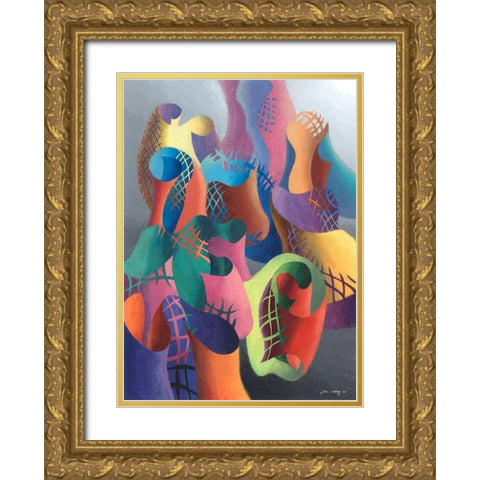 Zillusion VIII Gold Ornate Wood Framed Art Print with Double Matting by Wang, John Z.