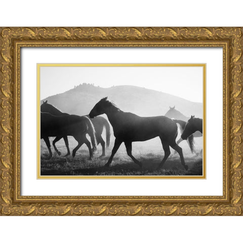 Heading Home Gold Ornate Wood Framed Art Print with Double Matting by The Yellowstone Collection
