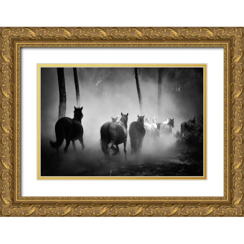 In to the Forest Gold Ornate Wood Framed Art Print with Double Matting by The Yellowstone Collection