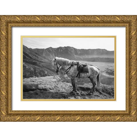 Mountain Rest Stop Gold Ornate Wood Framed Art Print with Double Matting by The Yellowstone Collection