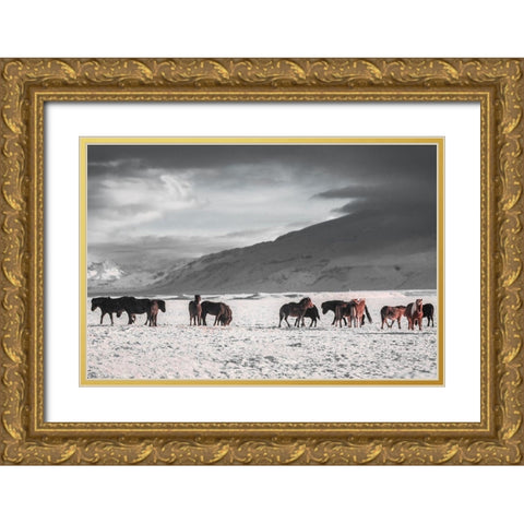 The Frozen Plain Gold Ornate Wood Framed Art Print with Double Matting by The Yellowstone Collection