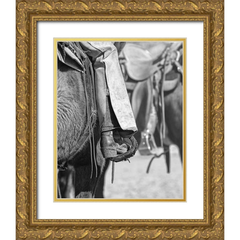 Chaps Gold Ornate Wood Framed Art Print with Double Matting by The Yellowstone Collection