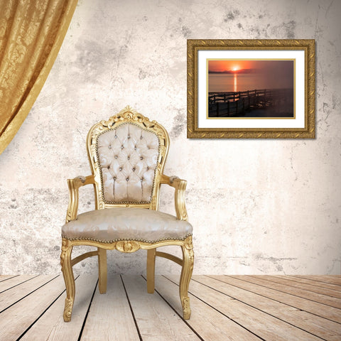 Sunrise at West Thum Geyser Basin, Yellowstone National Park Gold Ornate Wood Framed Art Print with Double Matting by Frank, Jacob W.