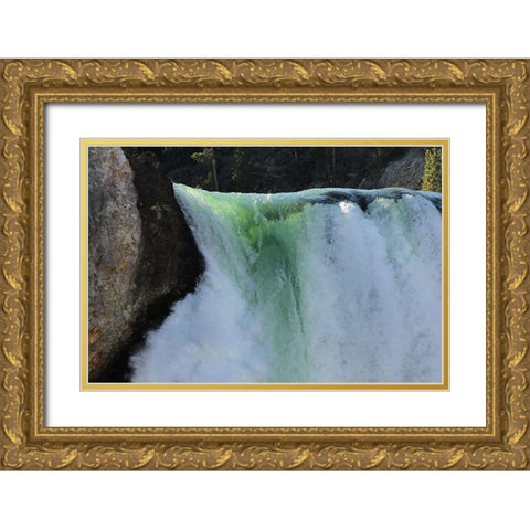 Lower Falls of the Yellowstone River, Yellowstone National Park Gold Ornate Wood Framed Art Print with Double Matting by Peaco, Jim