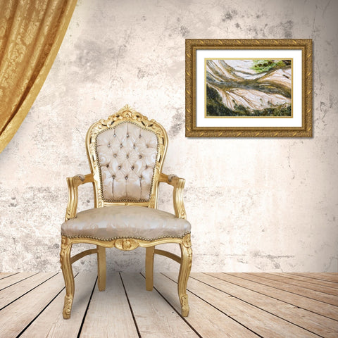 Colorful Bacteria at Mammoth Hot Springs, Yellowstone National Park Gold Ornate Wood Framed Art Print with Double Matting by The Yellowstone Collection