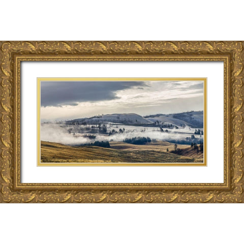 Dusting of Snow, Blacktail Deer Plateau, Yellowstone National Park Gold Ornate Wood Framed Art Print with Double Matting by The Yellowstone Collection