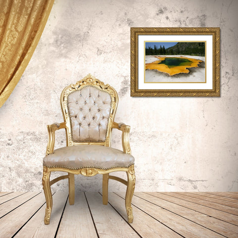 Emerald Pool in Black Sand Basin, Yellowstone National Park Gold Ornate Wood Framed Art Print with Double Matting by Peaco, Jim