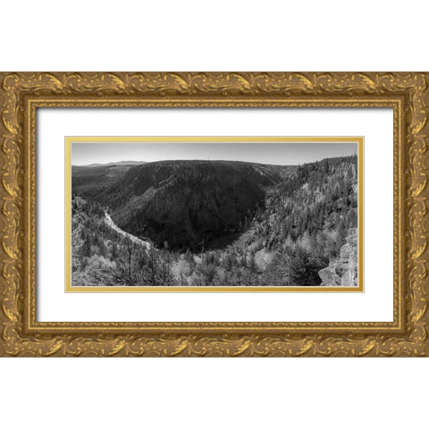 Gardner River Canyon, Yellowstone National Park Gold Ornate Wood Framed Art Print with Double Matting by Herbert, Neal