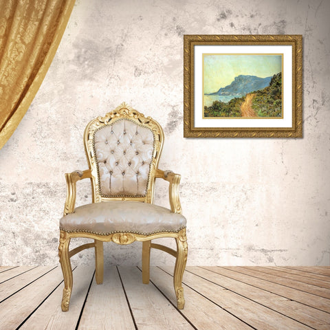 Cap Martin-near Menton 1884 Gold Ornate Wood Framed Art Print with Double Matting by Monet, Claude