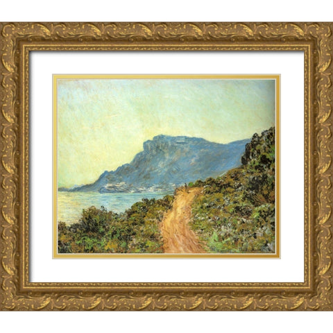Cap Martin-near Menton 1884 Gold Ornate Wood Framed Art Print with Double Matting by Monet, Claude