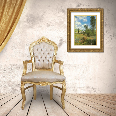 Path in Ile St-Martin-Vetheuil 1881 Gold Ornate Wood Framed Art Print with Double Matting by Monet, Claude
