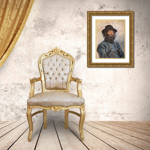 Portrait of Poly 1886 Gold Ornate Wood Framed Art Print with Double Matting by Monet, Claude
