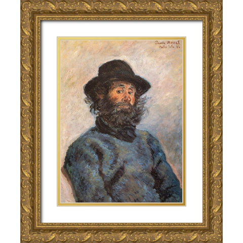 Portrait of Poly 1886 Gold Ornate Wood Framed Art Print with Double Matting by Monet, Claude