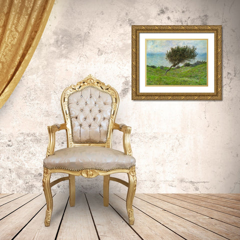 Sea coast at Trouville 1881 Gold Ornate Wood Framed Art Print with Double Matting by Monet, Claude