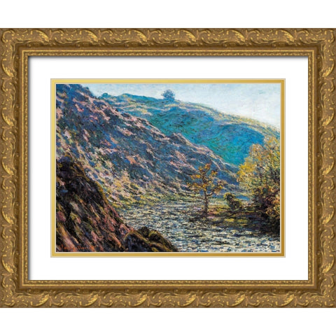 Torrent-Creuse 1889 Gold Ornate Wood Framed Art Print with Double Matting by Monet, Claude
