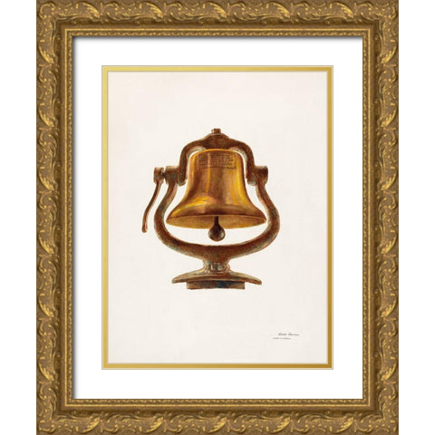 Bell 1940 Gold Ornate Wood Framed Art Print with Double Matting by Waddell, Harry Mann
