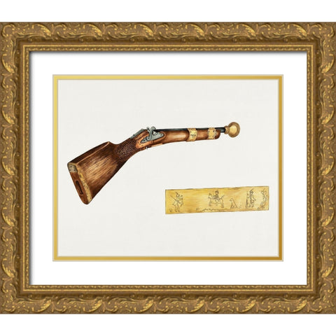 Blunderbuss 1940 Gold Ornate Wood Framed Art Print with Double Matting by Youngs, Jessie M.