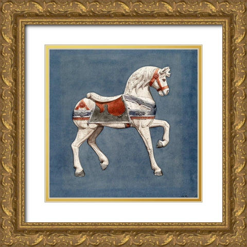 Carousel Horse I 1935 Gold Ornate Wood Framed Art Print with Double Matting by Murphy, Henry
