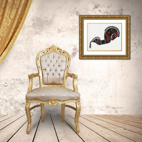 Ceremonial Dance Horse II 1942 Gold Ornate Wood Framed Art Print with Double Matting by Stolk, Reijer