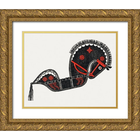 Ceremonial Dance Horse II 1942 Gold Ornate Wood Framed Art Print with Double Matting by Stolk, Reijer