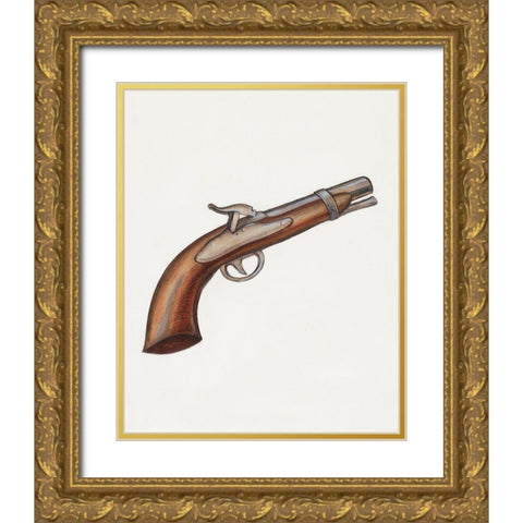 Gun 1936 Gold Ornate Wood Framed Art Print with Double Matting by Katz, Jay