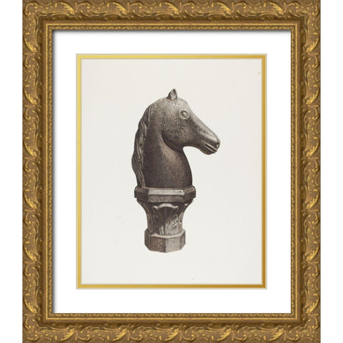 Hitching Post 1935 Gold Ornate Wood Framed Art Print with Double Matting by Riccitelli, Michael
