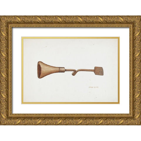 Horse Shoers Knife 1940 Gold Ornate Wood Framed Art Print with Double Matting by Brown, George C.