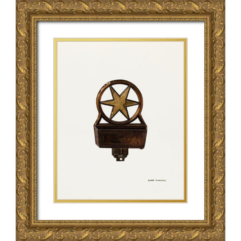 Match Holder 1939 Gold Ornate Wood Framed Art Print with Double Matting by Makrenos, Chris