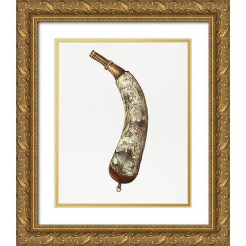 Powder Horn 1940 Gold Ornate Wood Framed Art Print with Double Matting by Towner, Edith