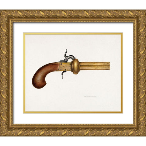 Revolver 1935 Gold Ornate Wood Framed Art Print with Double Matting by Campbell-Gerke, Rose