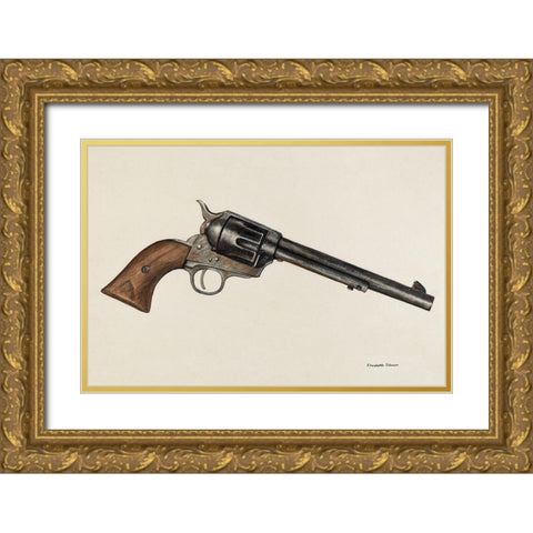 Revolver 1942 Gold Ornate Wood Framed Art Print with Double Matting by Johnson, Elizabeth