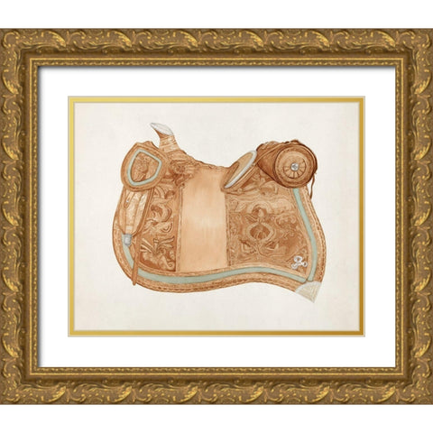 Saddle 1937 Gold Ornate Wood Framed Art Print with Double Matting by Woods, Ranka S.