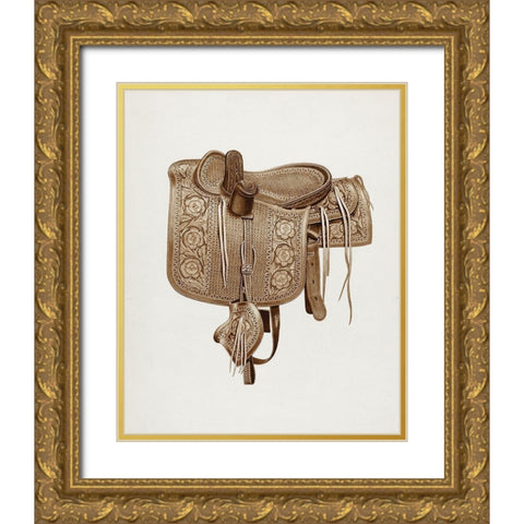 Side Saddle 1937 Gold Ornate Wood Framed Art Print with Double Matting by Barks, Frank C.