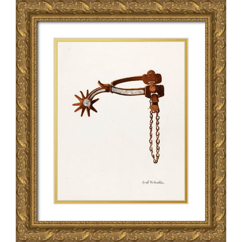 Spur 1935 Gold Ornate Wood Framed Art Print with Double Matting by Sheckler, Hazel