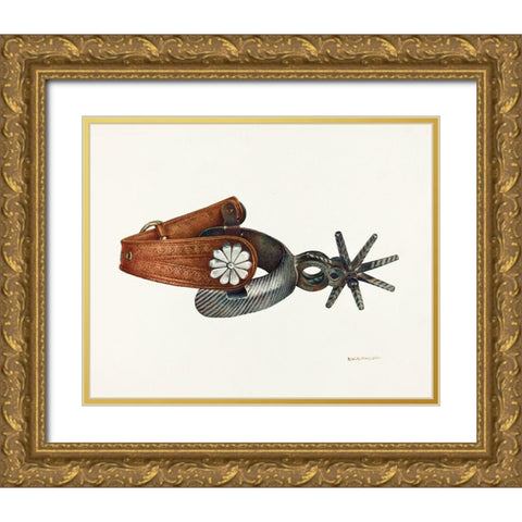 Spur 1938 Gold Ornate Wood Framed Art Print with Double Matting by Taylor, Robert W.R.