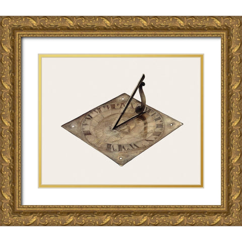 Sun Dial 1938 Gold Ornate Wood Framed Art Print with Double Matting by Chomyk, Michael