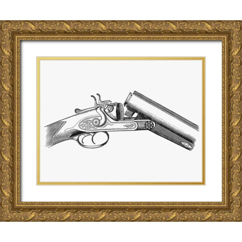 Vintage Gun Gold Ornate Wood Framed Art Print with Double Matting by Burley, S.W.