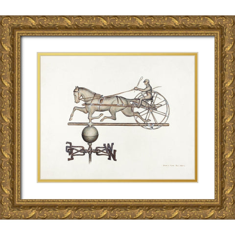 Weather Vane 1939 Gold Ornate Wood Framed Art Print with Double Matting by Ford, Samuel W.