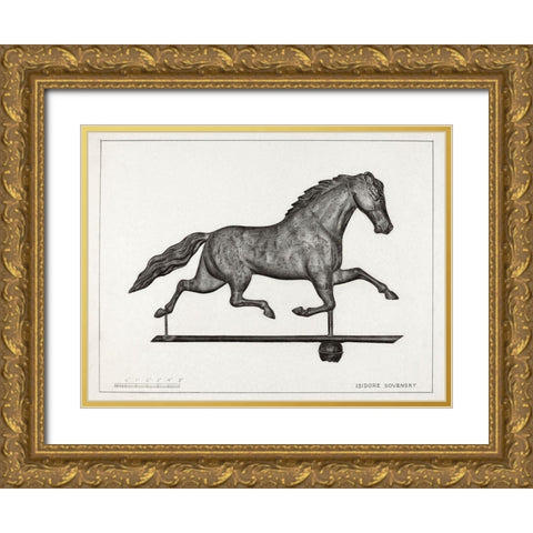 Weather Vane Finial 1937 Gold Ornate Wood Framed Art Print with Double Matting by Sovensky, Isidore