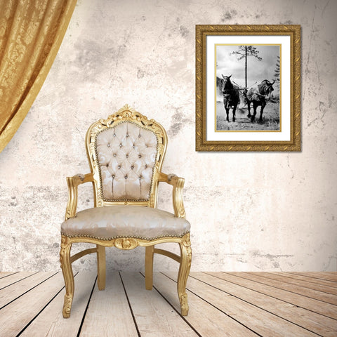 Eight Mile Fire Team Gold Ornate Wood Framed Art Print with Double Matting by Vintage Photography