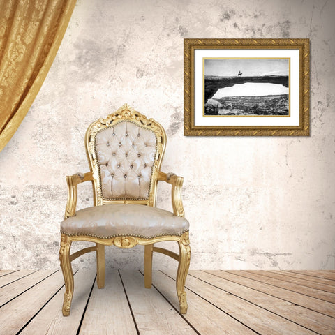 Natural Bridges National Monument Gold Ornate Wood Framed Art Print with Double Matting by Vintage Photography