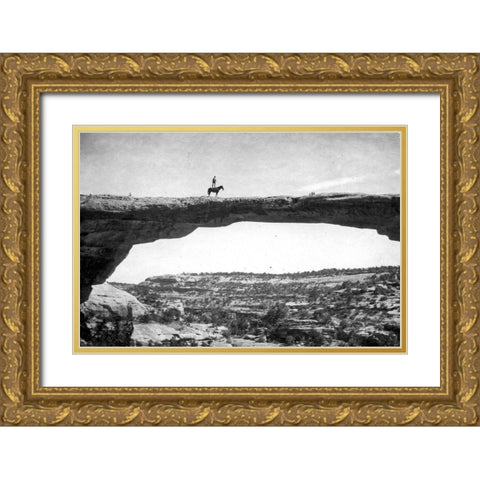 Natural Bridges National Monument Gold Ornate Wood Framed Art Print with Double Matting by Vintage Photography