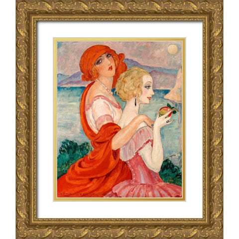 On the road to Anacapri Gold Ornate Wood Framed Art Print with Double Matting by Wegener, Gerda
