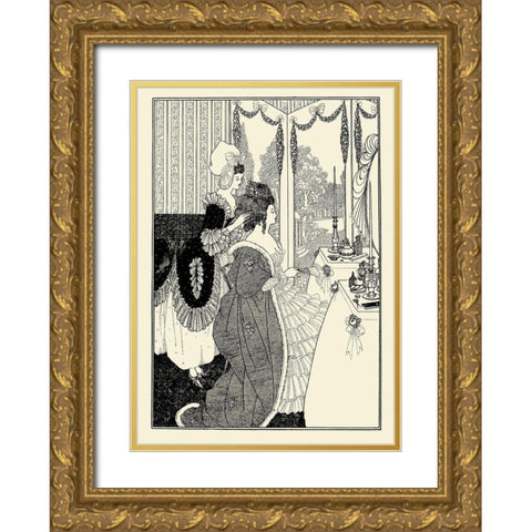 Rape of the Lock 1896 - The Toilet Gold Ornate Wood Framed Art Print with Double Matting by Beardsley, Aubrey