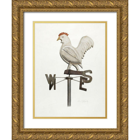 Weather Vane Gold Ornate Wood Framed Art Print with Double Matting by Kottcamp, Elmer R.