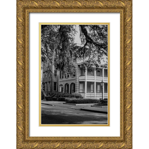Historic Savannah Gold Ornate Wood Framed Art Print with Double Matting by Georgia Picture Archive